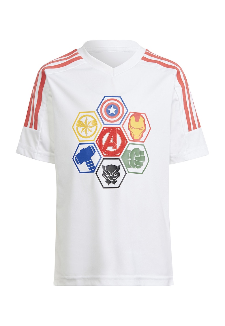 Tricou cu decolteu in V si imprimeu grafic