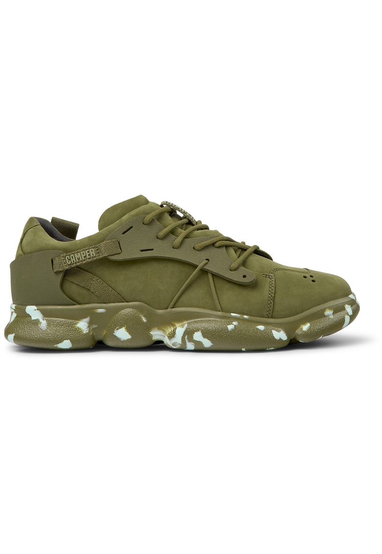 Pantofi sport de piele nabuc si piele Karst 20619 - Verde