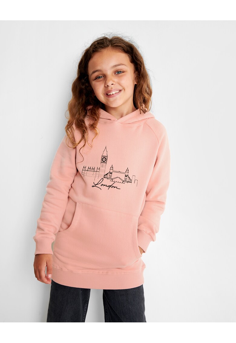 Hanorac cu imprimeu si maneci raglan
