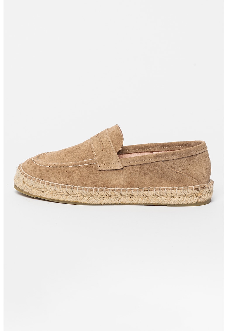 Pantofi loafer uni de piele intoarsa