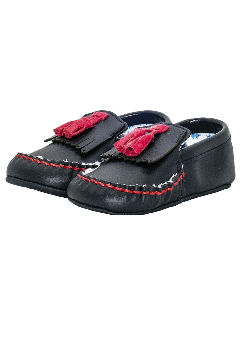 Botosei - baieti - piele ecologica - cu ciucuri - 1298 - Bleumarin