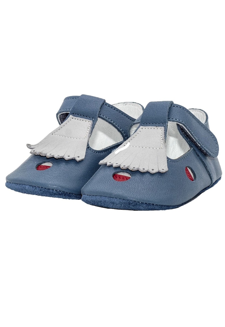 Botosei - baieti - piele naturala - cu scai - 4034 - Albastru