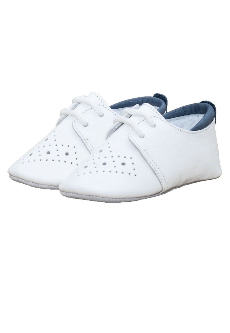 Botosei - baieti - piele naturala - cu siret - 4036 - Alb