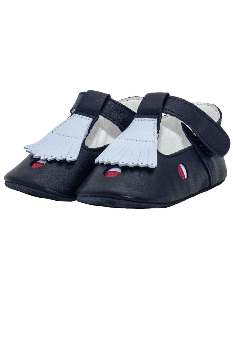 Botosei - baieti - piele naturala - cu scai - 4034 - Bleumarin