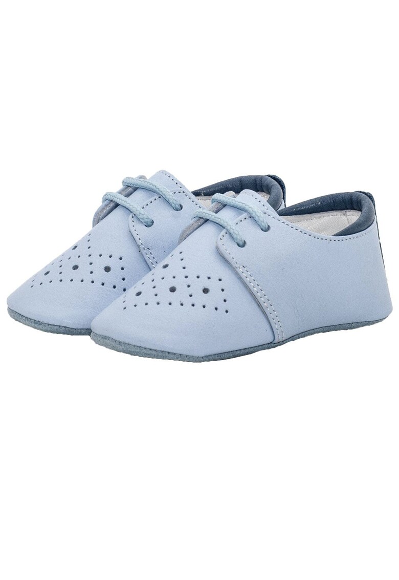 Botosei - baieti - piele naturala - cu siret - 4036 - Albastru deschis