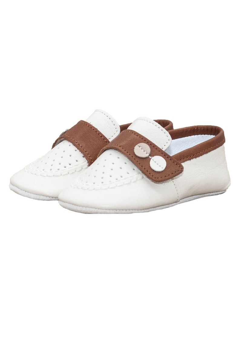 Botosei - baieti - piele naturala - cu scai - 4018 - Alb