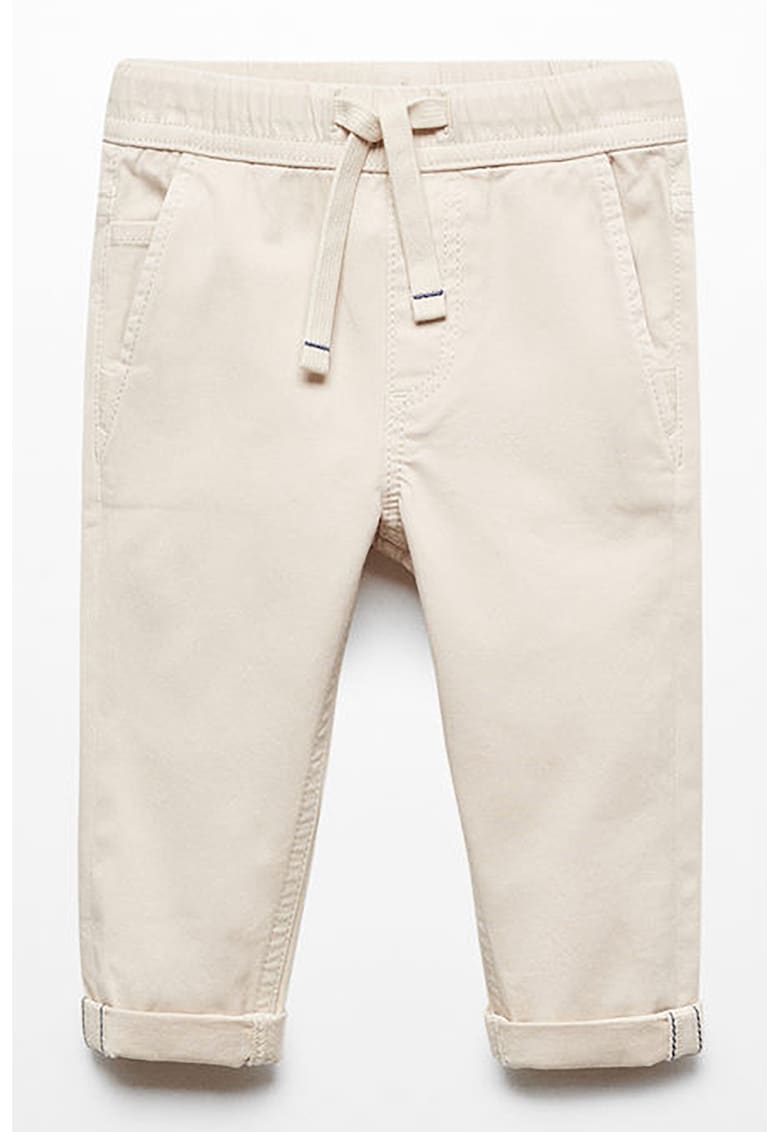 Pantaloni din amestec de bumbac cu snururi de ajustare