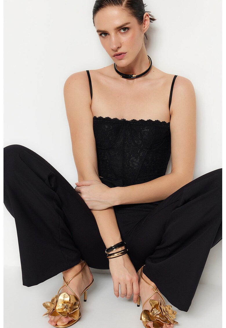 Top-corset de dantela