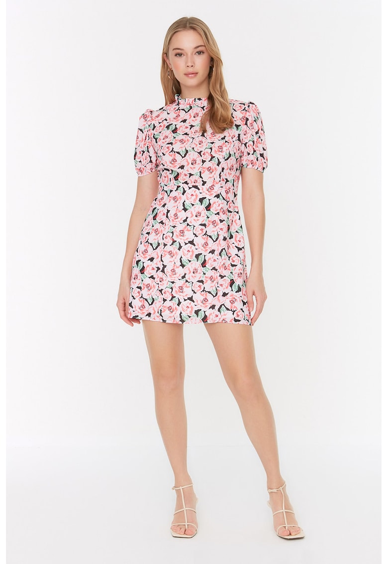 Rochie cu croiala in A si imprimeu floral