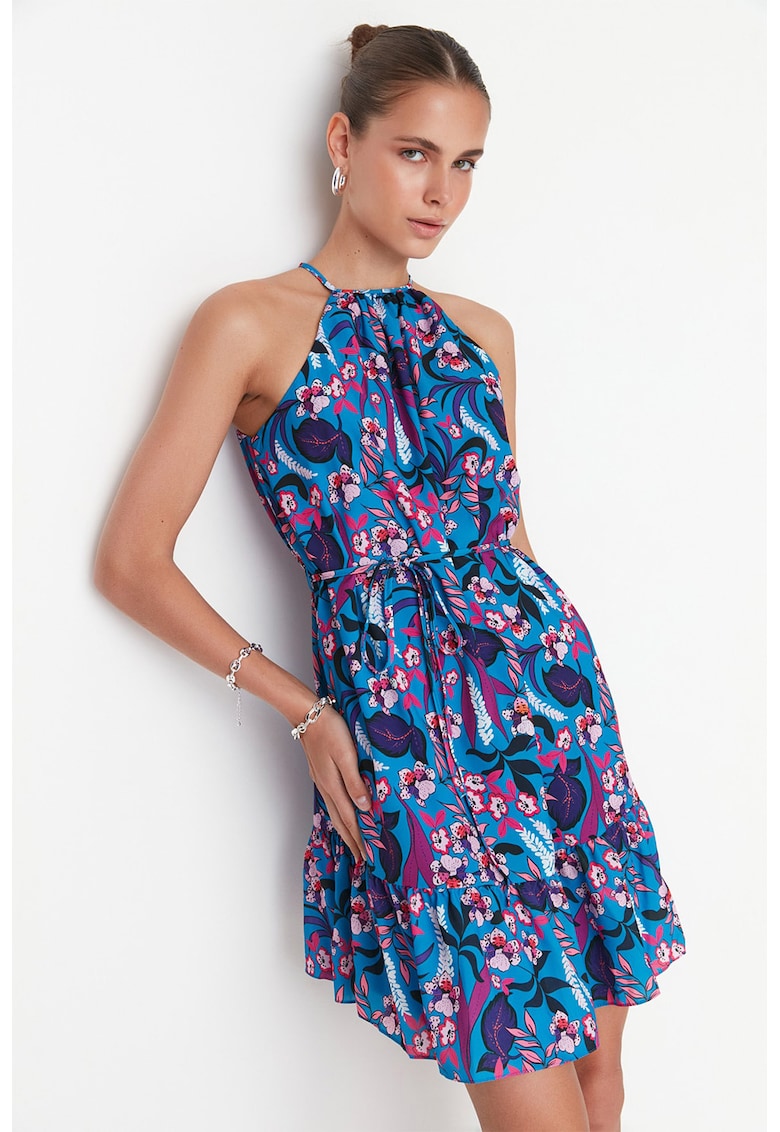 Rochie halter cu imprimeu floral