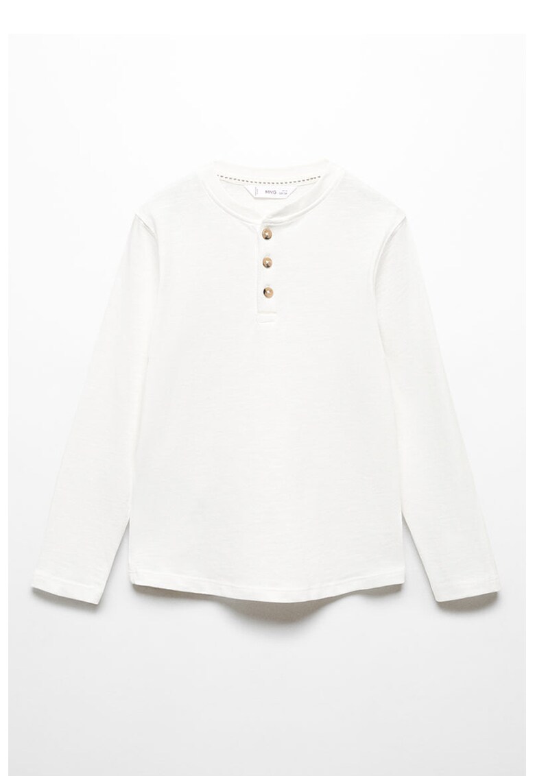 Bluza din bumbac cu decolteu henley