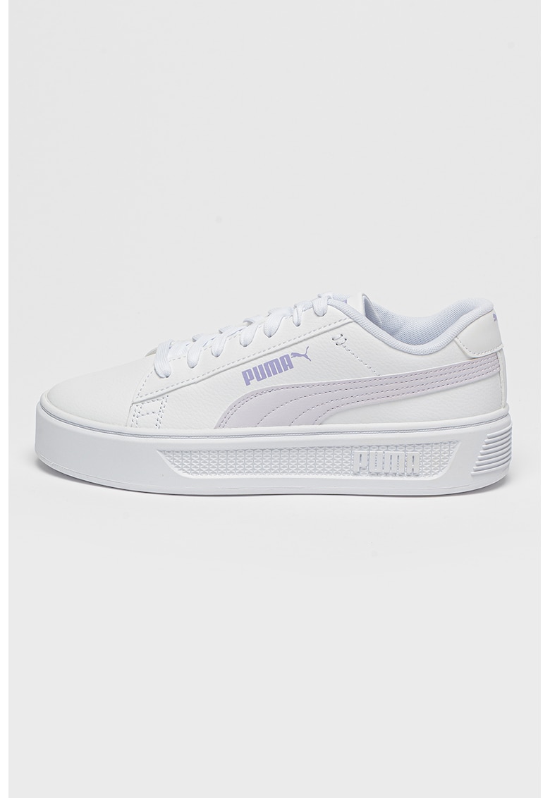 Pantofi sport Smash de piele cu insertii de piele ecologica - Lila/Alb optic