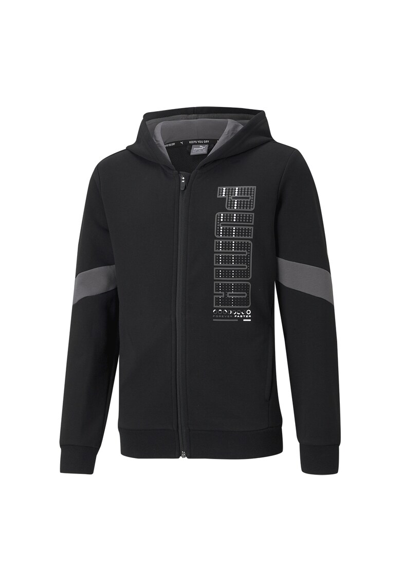 Hanorac cu fermoar si logo supradimensionat Active Sports dryCELL
