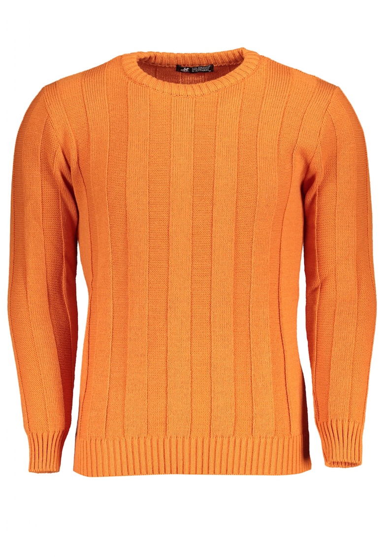 Pulover barbati cu aspect tricotat portocaliu 55401 Pulover barbati cu aspect tricotat portocaliu 55401
