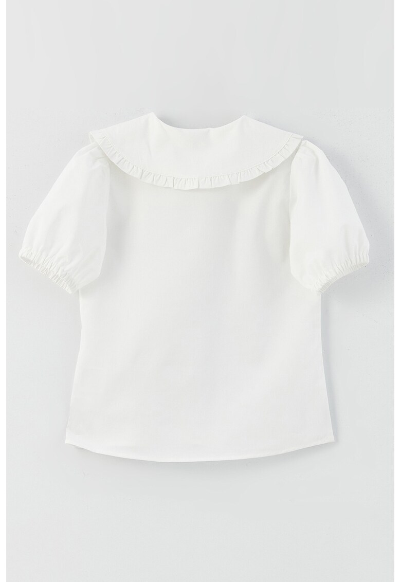 Bluza din amestec de bumbac cu guler Peter Pan