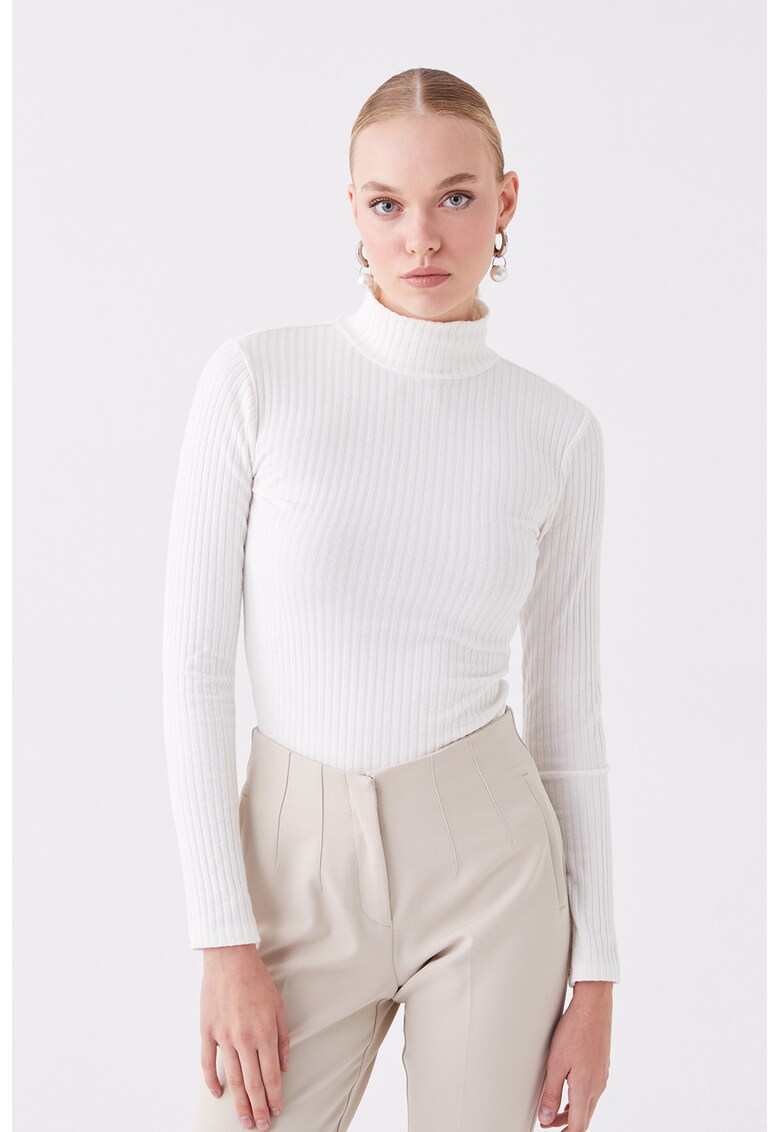 Bluza extra slim fit cu guler inalt