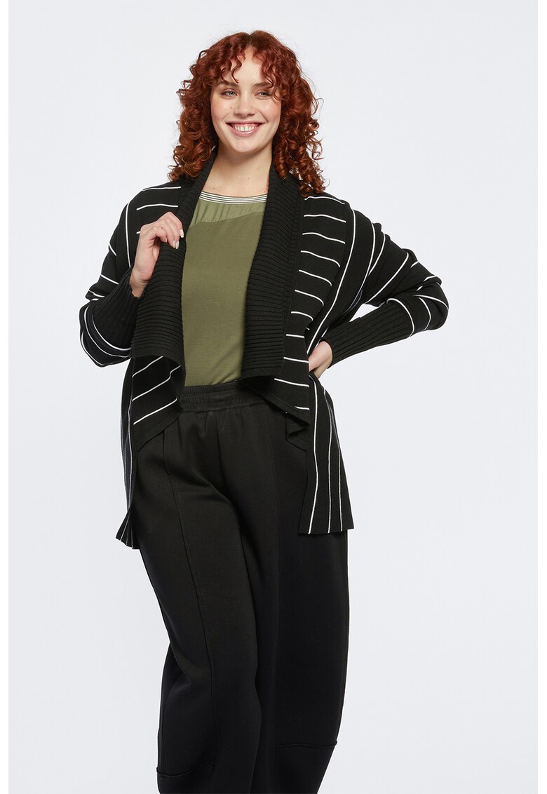 Cardigan fara inchidere cu model in dungi