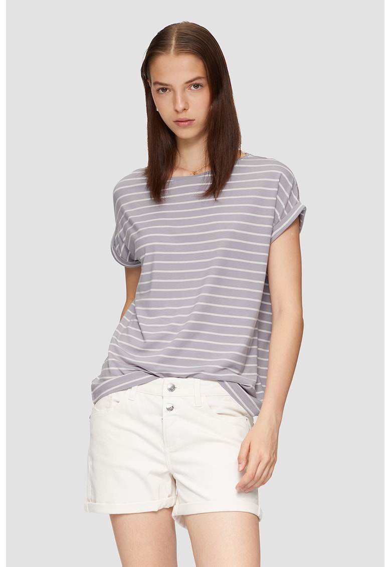 Tricou relaxed fit cu model in dungi