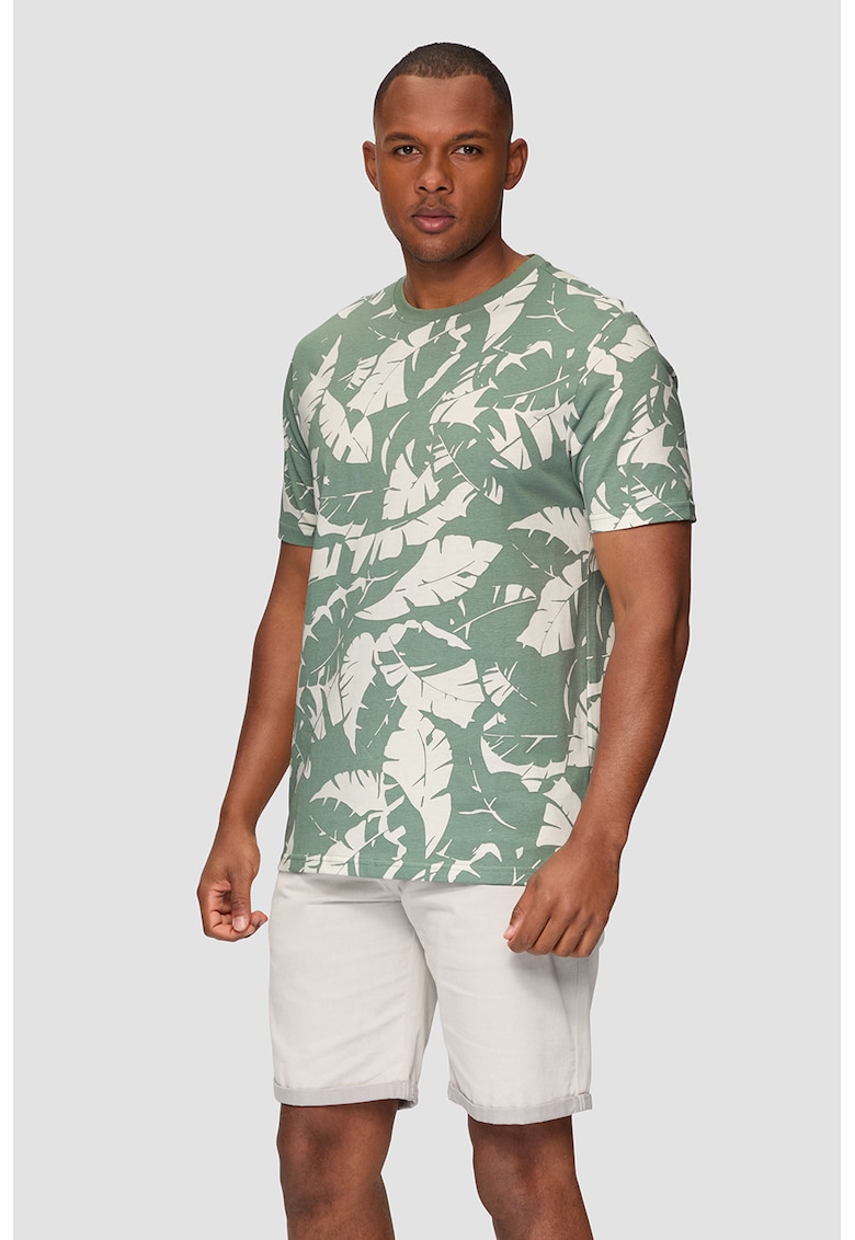 Tricou de bumbac cu imprimeu tropical