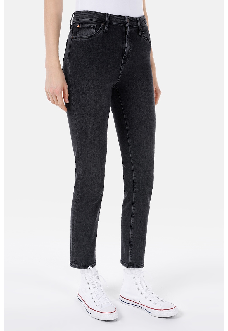 Blugi slim fit cu talie inalta - Negru