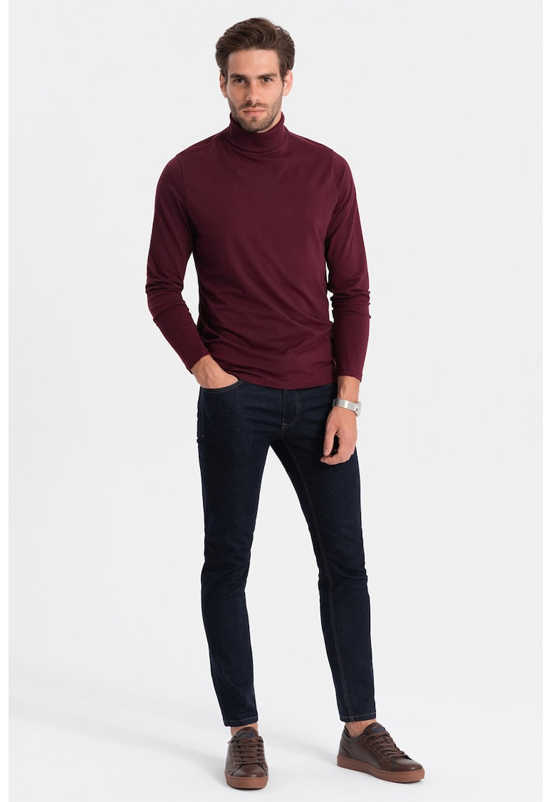 Bluza cu guler inalt - Visiniu