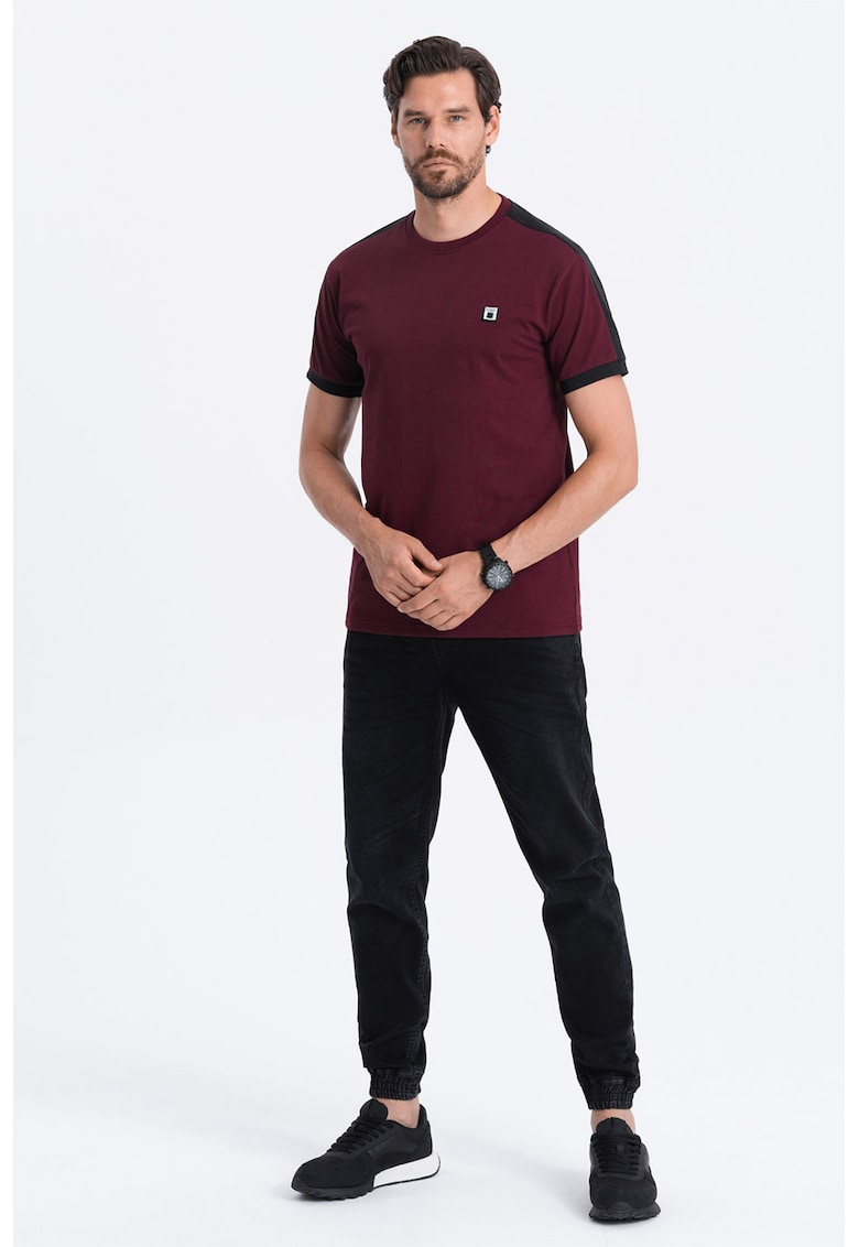 Ombre Tricou cu decolteu rotund - Visiniu
