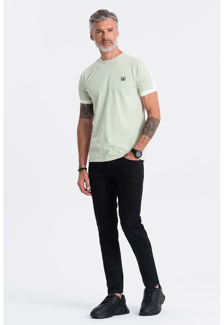 Tricou cu decolteu rotund - Verde pal
