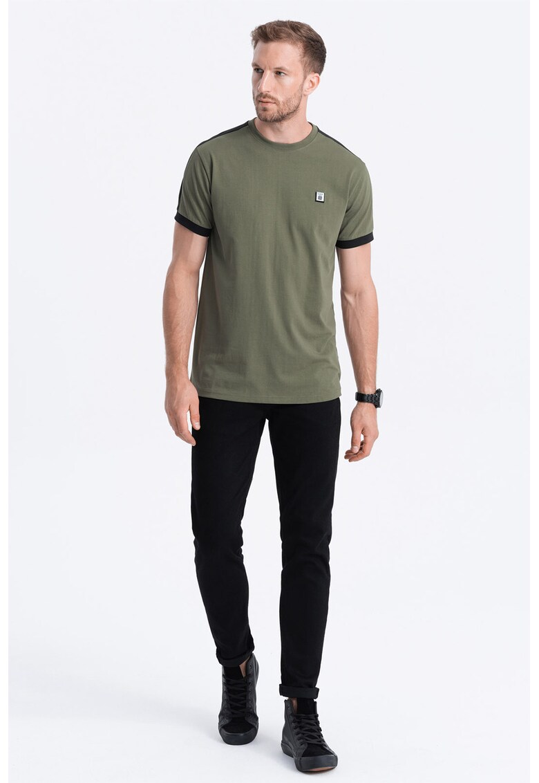 Ombre Tricou cu decolteu rotund - Kaki