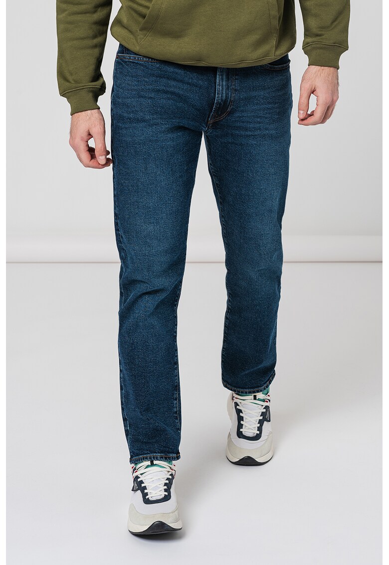 Blugi uni cu talie medie - Albastru inchis