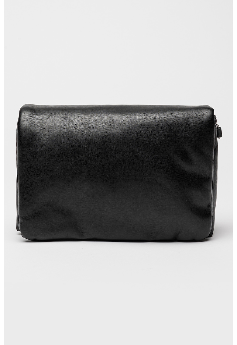 Geanta crossbody dreptunghiulara de piele ecologica - Negru