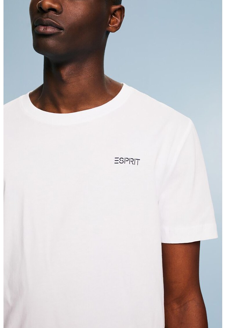 Tricou slim fit cu decolteu la baza gatului