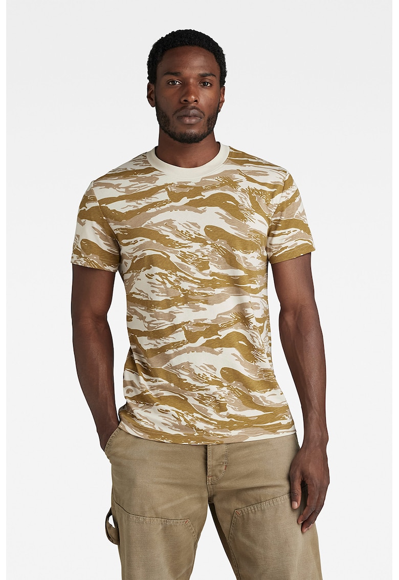 Tricou regular fit cu imprimeu camuflaj