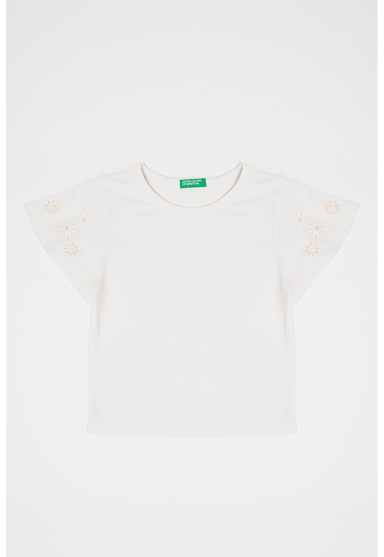 Tricou cu broderie florala