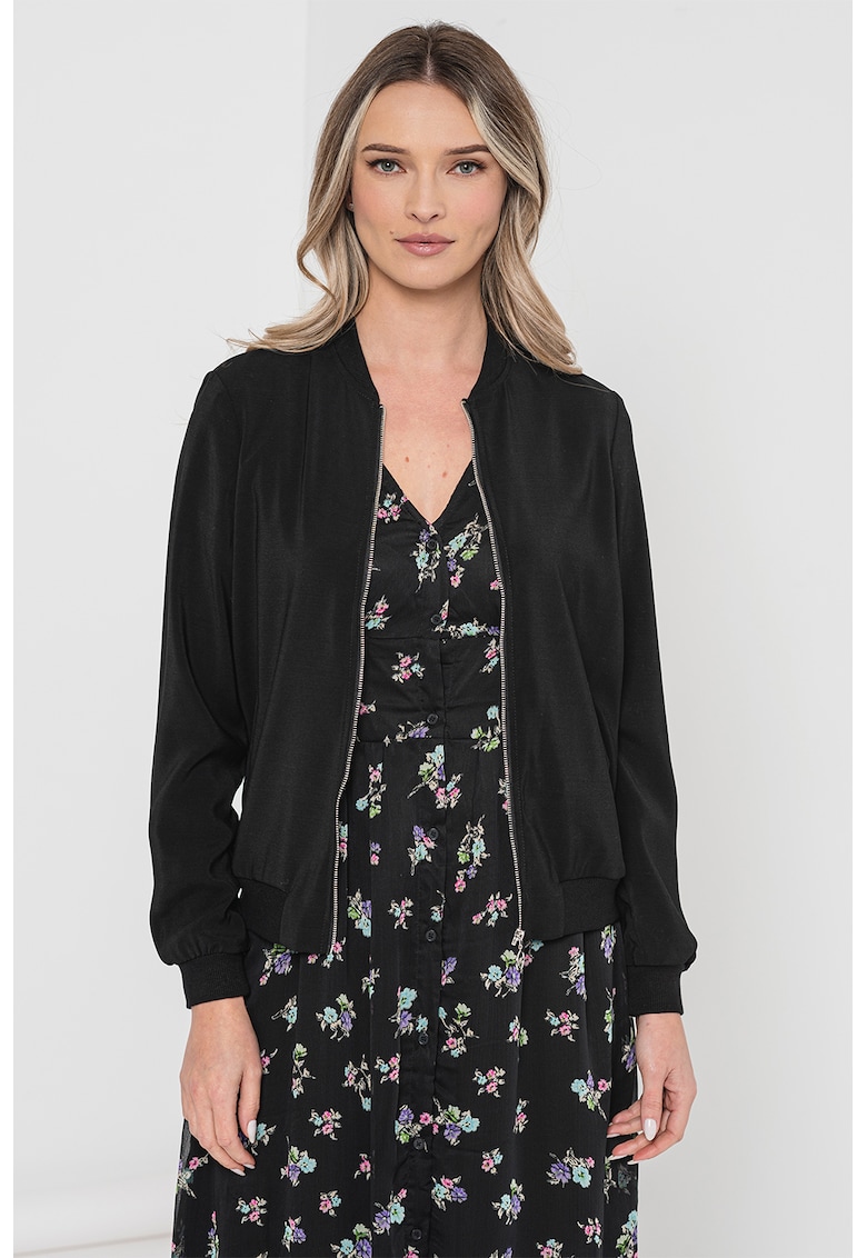 Jacheta bomber cu fermoar - Negru