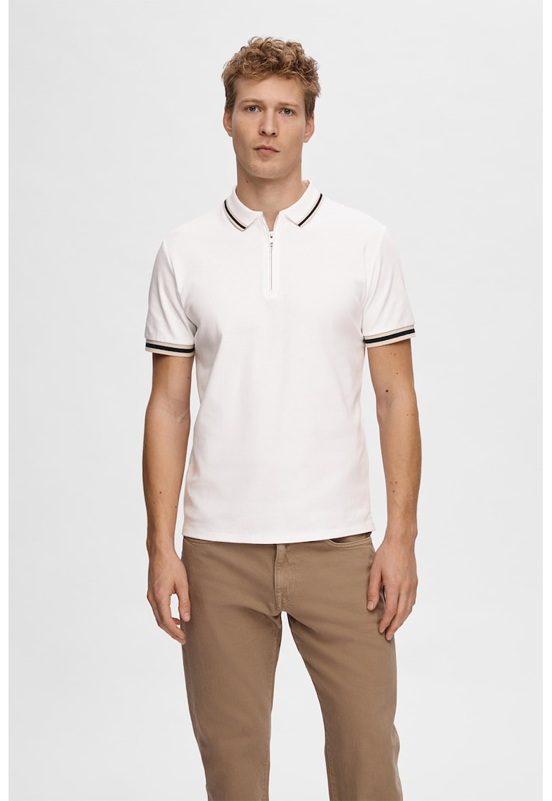 Tricou polo slim fit cu fermoar toulouse