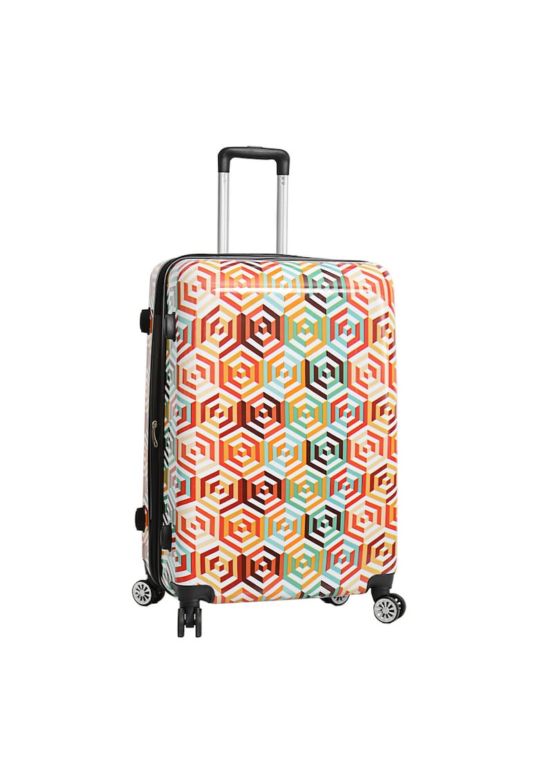 Troler Mare Extensibil SW36820G - Policarbonat - 4 Roti Duble - 77 cm - Multicolor