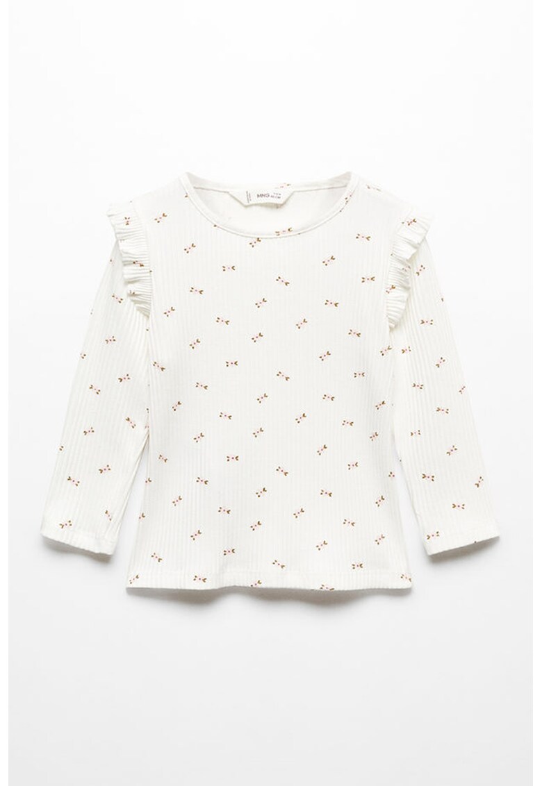 Bluza cu striatii si garnituri cu volane Flori