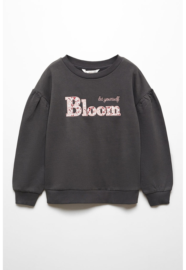 Bluza de trening cu imprimeu text Bloom