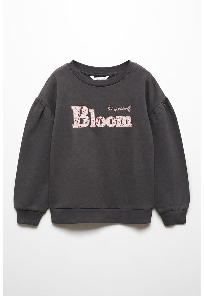 Bluza de trening cu imprimeu text bloom