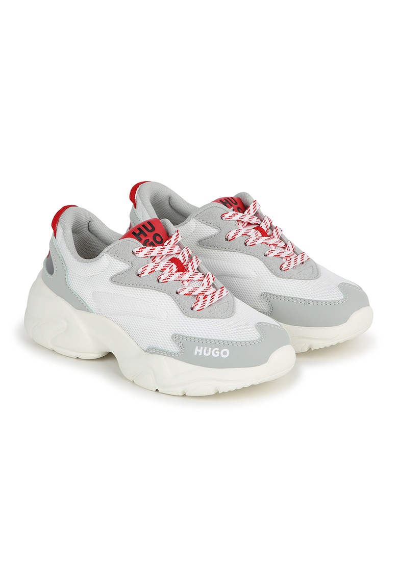 Pantofi sport cu aspect masiv si insertii de piele ecologica