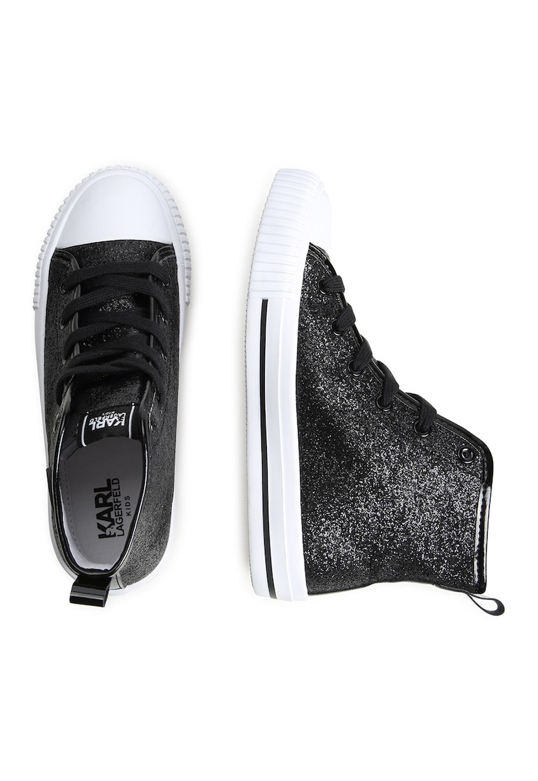 Tenisi high-top cu aspect stralucitor