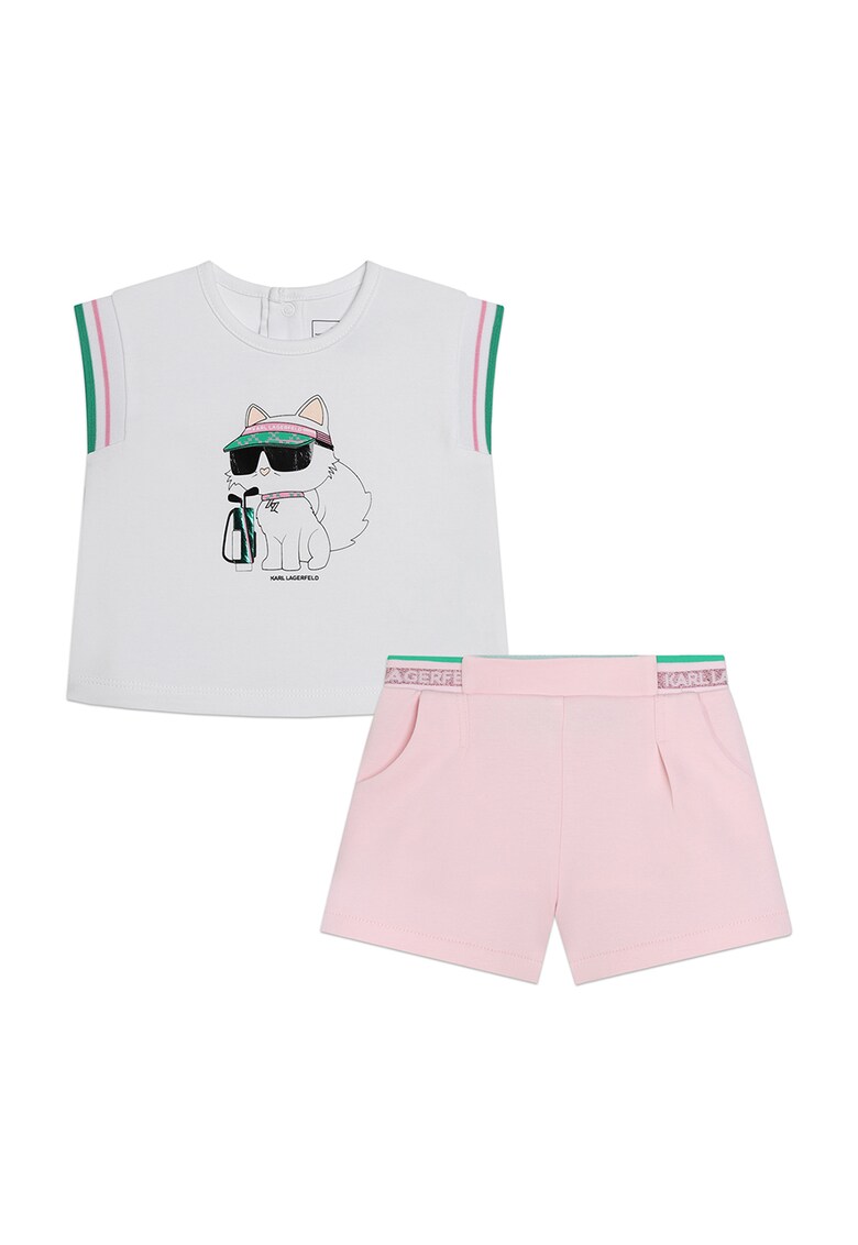 Set de top si pantaloni scurti din amestec de bumbac