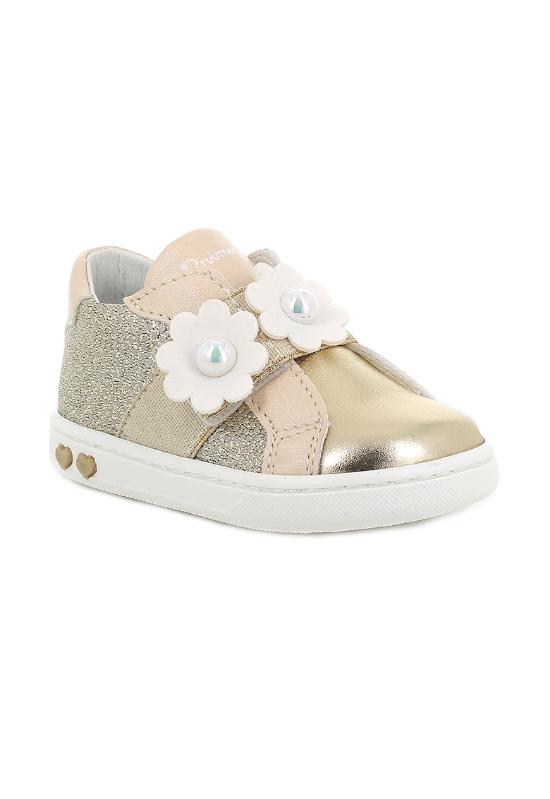 Pantofi sport de piele ecologica cu aplicatie florala
