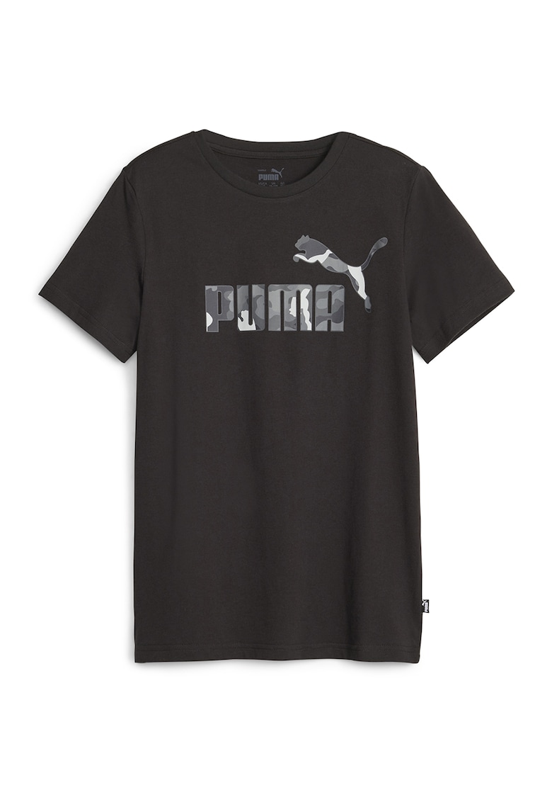 Tricou regular fit cu imprimeu logo - Negru