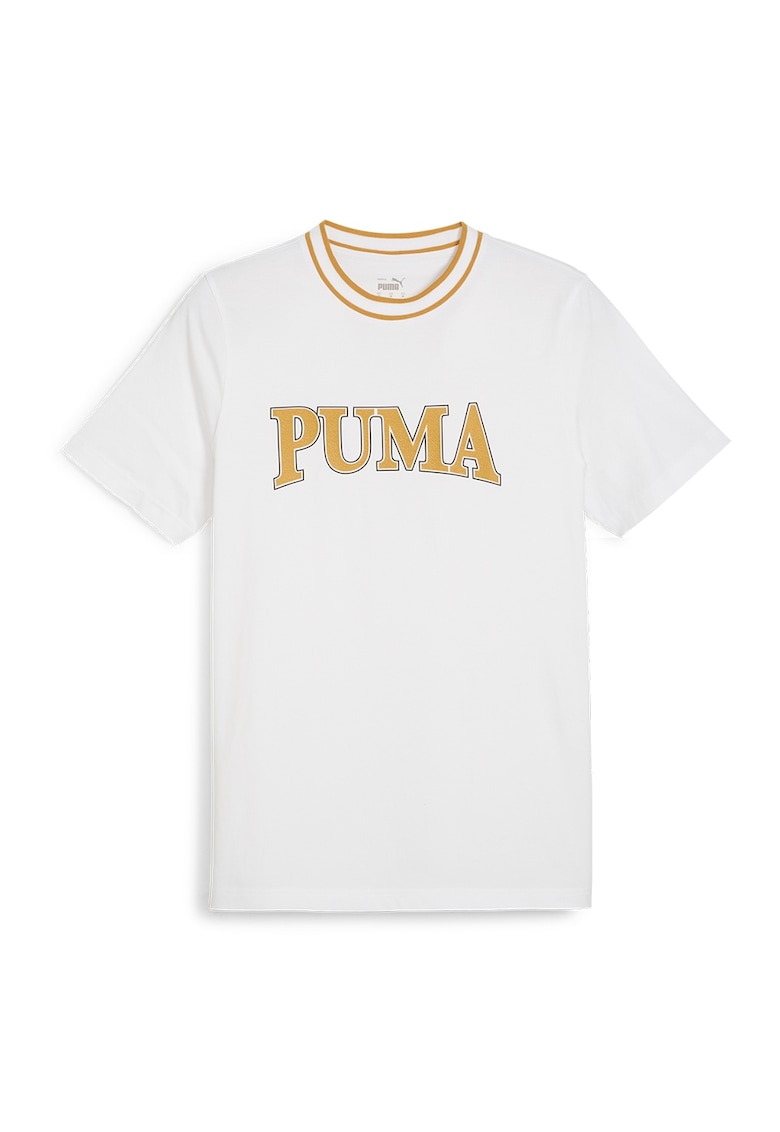 Puma Tricou regular fit cu logo - Alb/Portocaliu pal