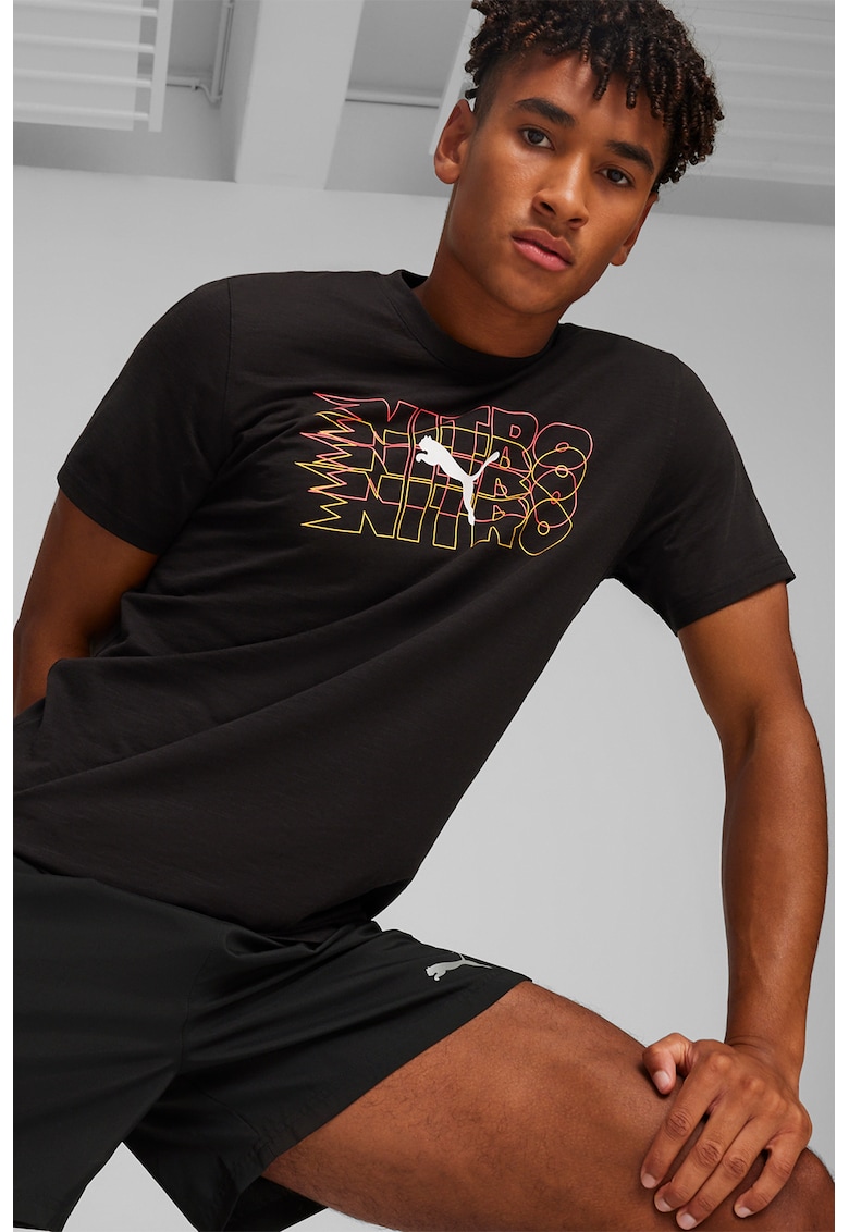 Tricou cu imprimeu logo pentru fitness Nitro