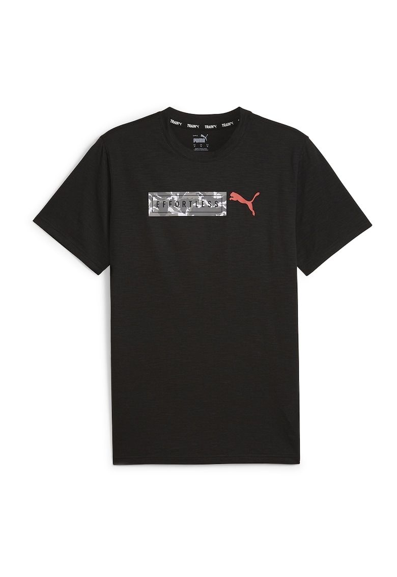 Tricou cu imprimeu logo - pentru fitness Engineered For Strenght - Negru