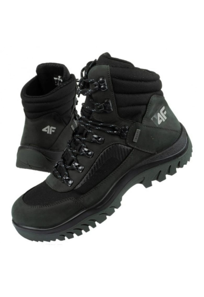 Ghete sport barbati Obmh253 22s - Piele naturala - Negru -