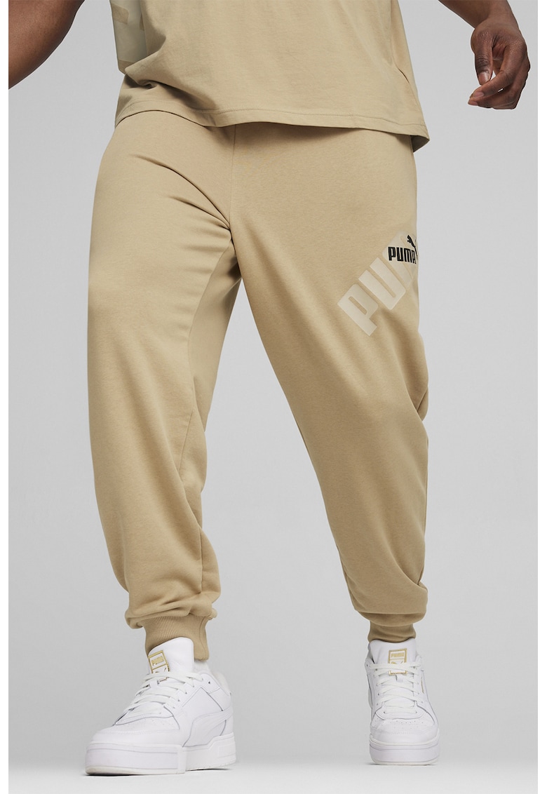 Pantaloni de trening cu imprimeu logo si snur in talie Power