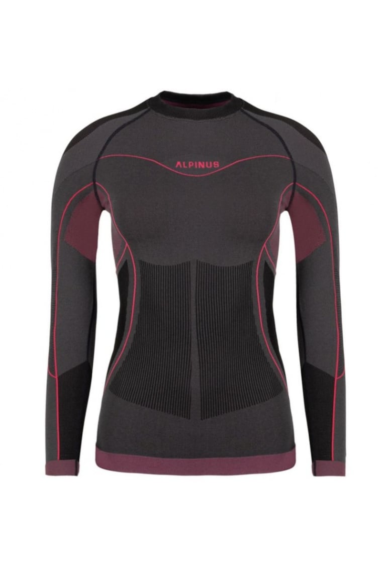 Bluza termoactiva dama - Polester - Negru/Roz -